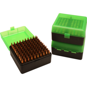 MTM LARGE RIFLE AMMO BOX GREEN/BLK 22-250,243,308