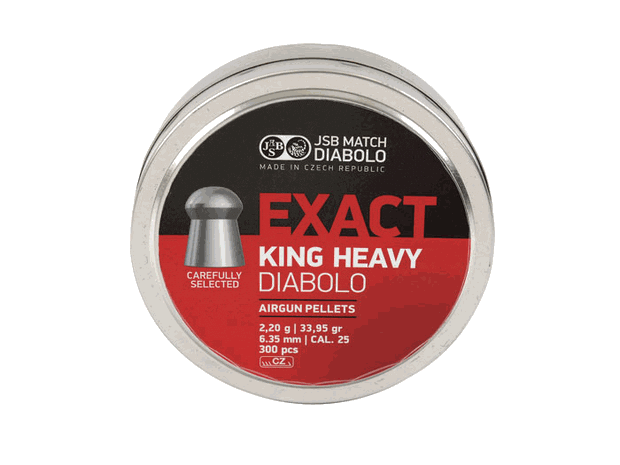 jsb diablo exact king heavy 25 caliber domed 350 ct 18