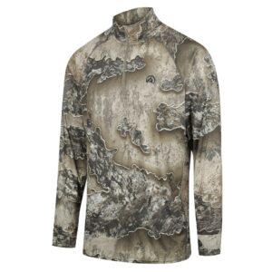 RIDGELINE MENS PERFORMANCE L/S QTR ZIP TOP EXCAPE CAMO L