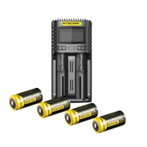 NITECORE UM2 AND CR123A (NL166) COMBO 1 X CHARGER, 4X CR123A THERMAL KIT, THUNDER