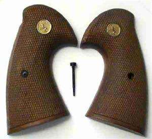 COLT PYTHON WALNUT GRIPS CHECKERED WITH MEDALLION