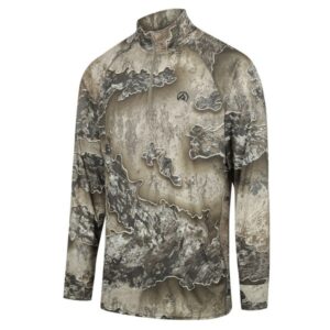 RIDGELINE MENS PERFORMANCE L/S QTR ZIP TOP EXCAPE CAMO 2XL