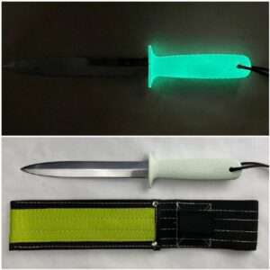 Trophy Hunter 8 Inch Fixed Blade Pig Sticker GLOW IN THE DARK with Webbing Sheath