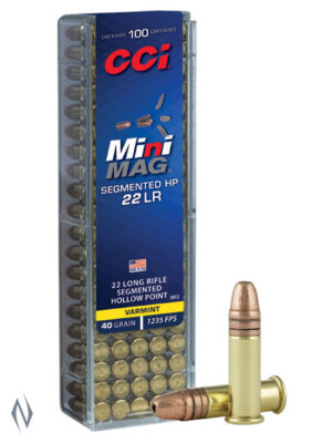 CCI 22LR MINI MAG 40GR SEGMENTED HP 100 PK 1235FPS