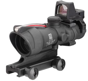 TRIJICON ACOG 4x32 BAC ECOS Riflescope with Trijicon RMR BDC BLACK FINISH ILLUMINATED RED CHEVRON