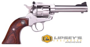 RUGER SINGLE SIX LIPSEYS EXCLUSIVE 22LR / 22WMR 6 SHOT TWO CYLINDERS STAINLESS 118MM BARREL ROSEWOOD GRIPS ADJUSTABLE REAR SIGHT