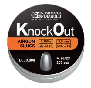 JSB KNOCKOUT SLUG .216 20.83GR 22 CAL 200PK