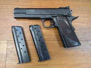 USED CONSIGNMENT STI TROJAN .38 SUPER 127MM CASED WITH 2 MAGS