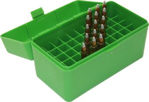 MTM Rifle Ammo Box - 50 Round Flip-Top 270 Win 30-06 25-06 - Green