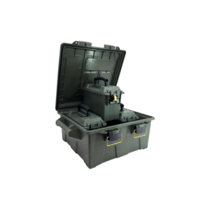 RIDGETEK 4 Piece Ammo Box and Large Crate OD Green Including Padlock