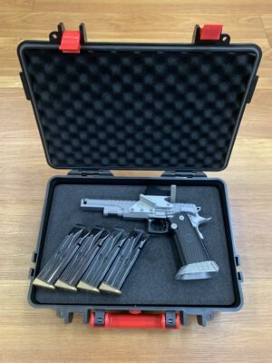 USED CONSIGNMENT BUL ARMORY SAS II UR - 38 SUPER 10 SHOT 172MM - 4X MAGS - CASED - STAINLESS / PORTED BARREL - DOT SIGHT