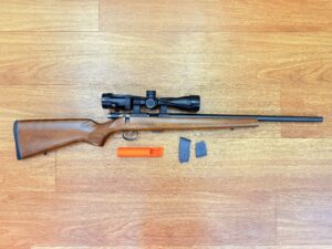 USED CONSIGNMENT CZ 453 22LR VARMINT W/ SET TRIGGER - WALNUT STOCK - ZERO TECH 3-12X40 - 3 MAGS - BOLT DECOCKER