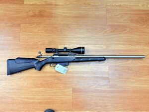 USED TIKKA T3 VARMINT 243W WITH LEUPOLD VX3 4.5-14X50 SCOPE