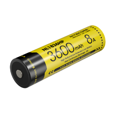 NITECORE 18650 High Performance Li-ion Battery, 3.6V 3600mAh