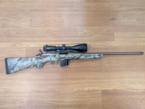 USED CONSIGNMENT RUGER AMERICAN GO WILD CAMO .350 LEGEND 5 SHOT with Muzzle Brake and 6-18x50 Scope